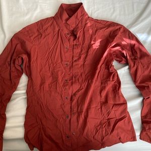 Arcteryx red long-sleeved dry-fit shirt
